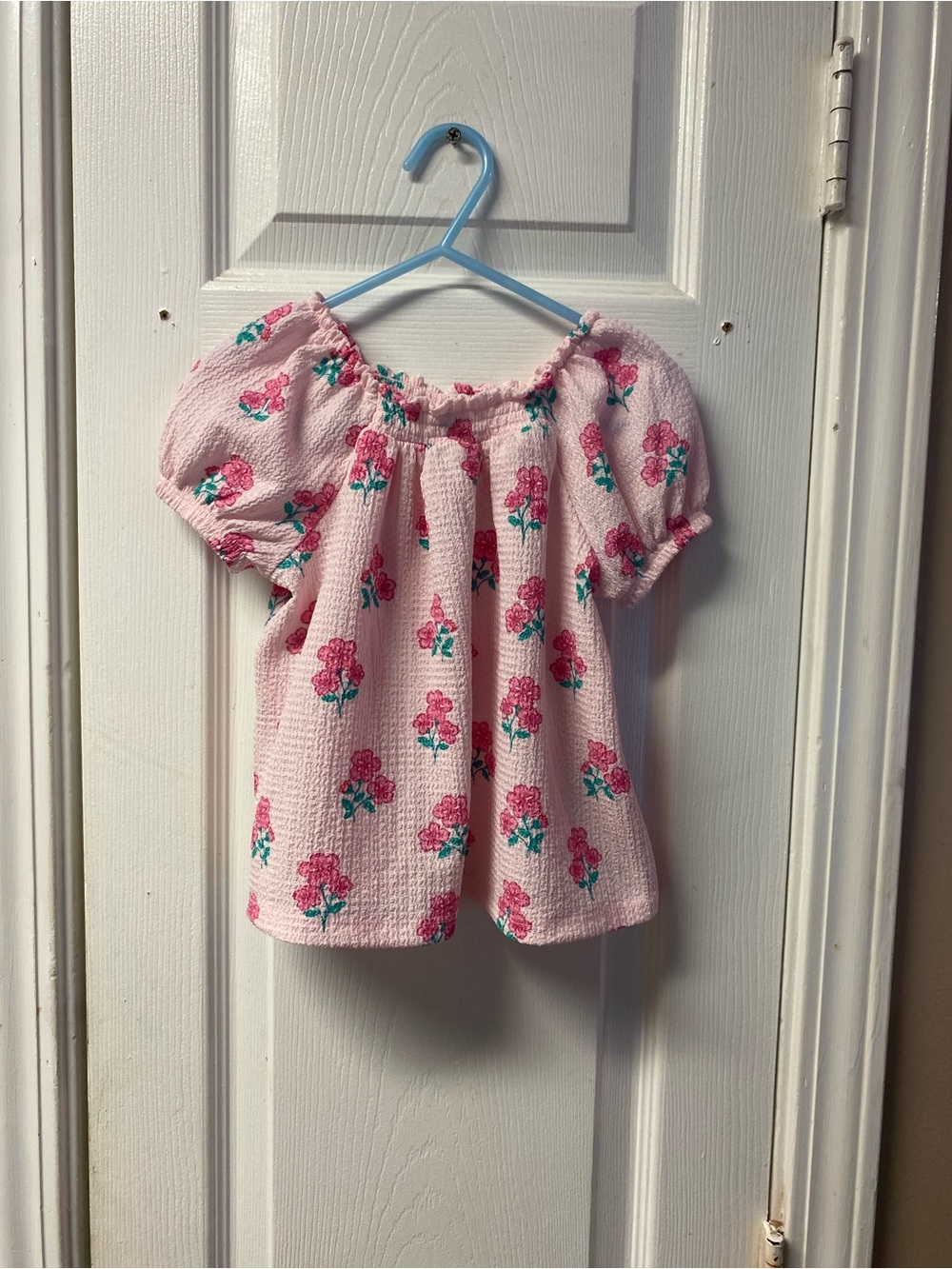 jumping beans Pink Floral Peasant Top